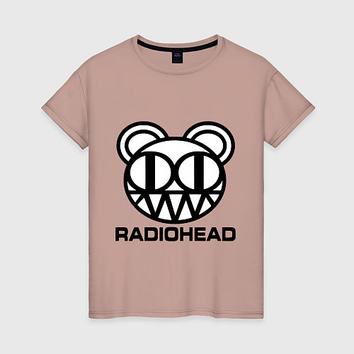 Женская футболка Radiohead logo bear / Пыльно-розовый – фото 1