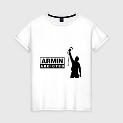 Футболка хлопковая женская Armin addicted, цвет: белый