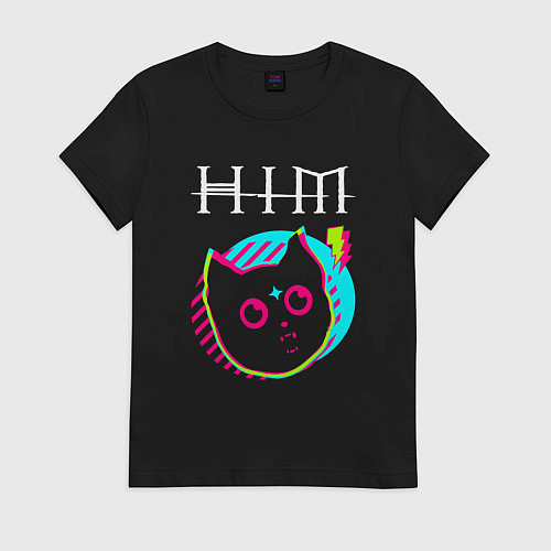 Женская футболка HIM rock star cat / Черный – фото 1