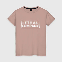 Футболка хлопковая женская Lethal company logo, цвет: пыльно-розовый