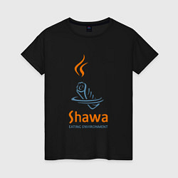 Футболка хлопковая женская Shawa eating environment, цвет: черный