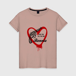 Женская футболка Бонни сердце и пистолет