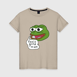 Женская футболка Pepe feels good man