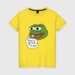 Женская футболка Pepe feels good man