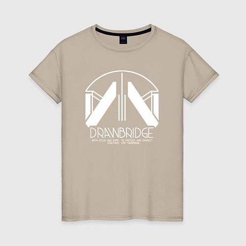 Женская футболка Drawbridge logo death stranding 2 / Миндальный – фото 1