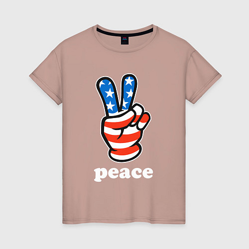 Женская футболка USA peace / Пыльно-розовый – фото 1