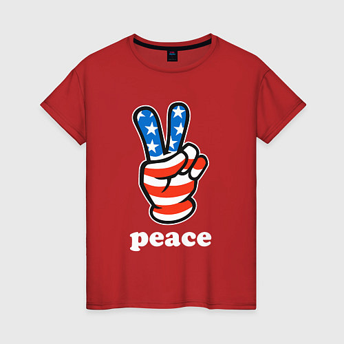 Женская футболка USA peace / Красный – фото 1