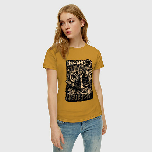Женская футболка Nirvana Aneurysm / Горчичный – фото 3
