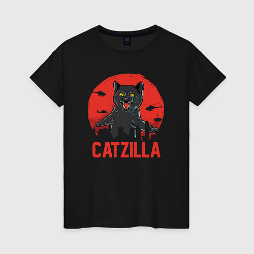 Женская футболка Catzilla / Черный – фото 1