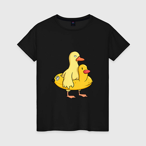 Женская футболка Две утки / Черный – фото 1