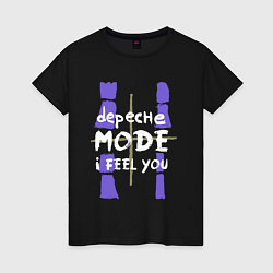Футболка хлопковая женская Depeche Mode - I feel you single, цвет: черный