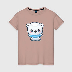 Женская футболка Белый полярный медвежонок