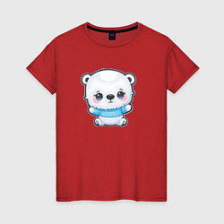 Женская футболка Белый полярный медвежонок