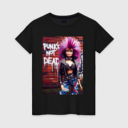 Женская футболка Punks not dead - cool Barbie ai art