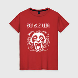 Футболка хлопковая женская Burzum rock panda, цвет: красный