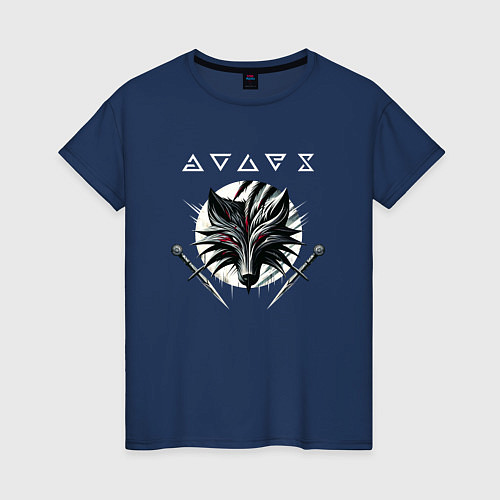 Женская футболка The Witcher - wolf / Тёмно-синий – фото 1