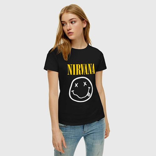 Женская футболка Nirvana original / Черный – фото 3