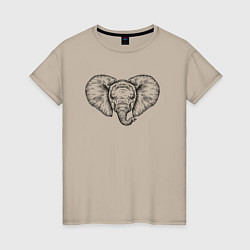Женская футболка Голова слоненка