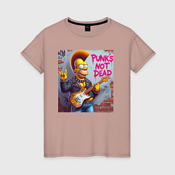 Женская футболка Homer Simpson - punks not dead