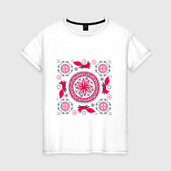 Женская футболка Солярные знаки и белки символы круговорота