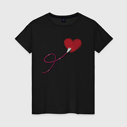 Женская футболка Сердца - ethernet love connected, правая парная