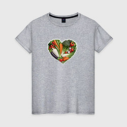 Женская футболка Сердце из овощей
