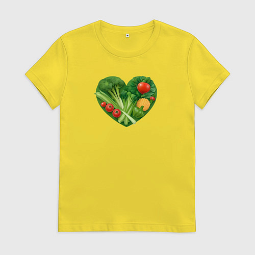 Женская футболка Сердце из овощей / Желтый – фото 1