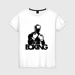 Футболка хлопковая женская Boxing art, цвет: белый