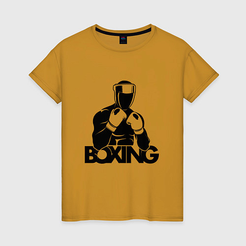 Женская футболка Boxing art / Горчичный – фото 1