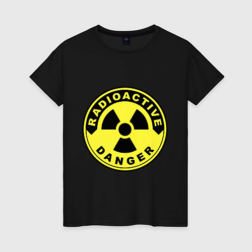 Женская футболка Danger radiation sign / Черный – фото 1