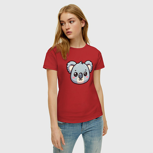 Женская футболка Мордочка коалы / Красный – фото 3