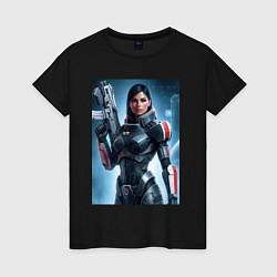 Футболка хлопковая женская Mass Effect -N7 armor, цвет: черный