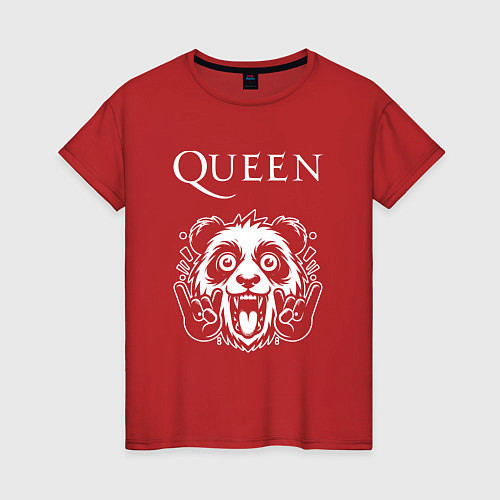 Женская футболка Queen rock panda / Красный – фото 1