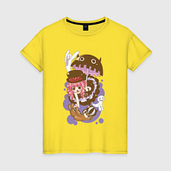 Футболка хлопковая женская Перона чиби - One Piece, цвет: желтый