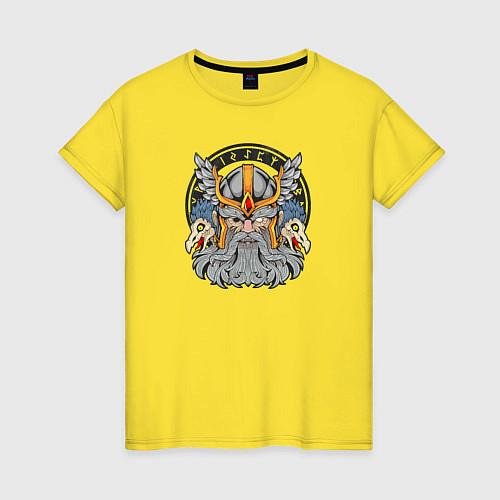 Женская футболка Скандинавский бог Один / Желтый – фото 1