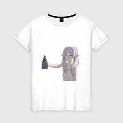 Женская футболка Фрирен Провожающая в последний путь улыбается