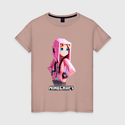 Женская футболка Minecraft персонаж девушки в костюме