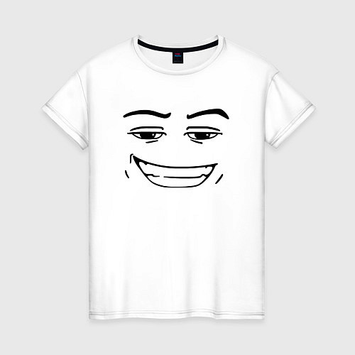 Женская футболка Роблокс лицо улыбка / Белый – фото 1