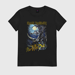 Футболка хлопковая женская Iron Maiden Fear Of The Dark, цвет: черный