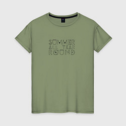 Футболка хлопковая женская Summer all year round, цвет: авокадо