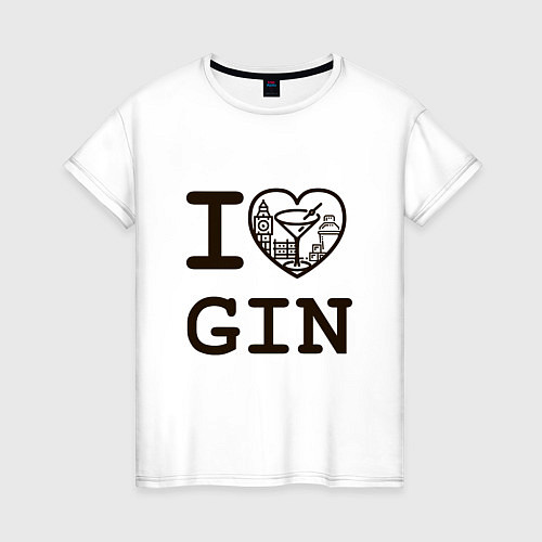 Женская футболка I Love Gin / Белый – фото 1