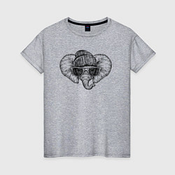 Женская футболка Слоненок хипстер
