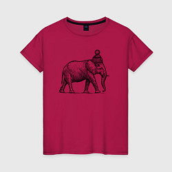 Женская футболка Слон замерз
