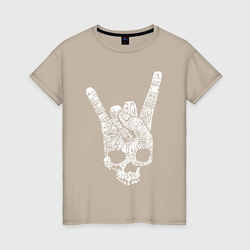 Женская футболка Metal skull direction / Миндальный – фото 1