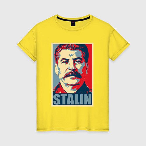 Женская футболка Face Stalin / Желтый – фото 1