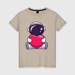 Женская футболка Космонавт и сердце