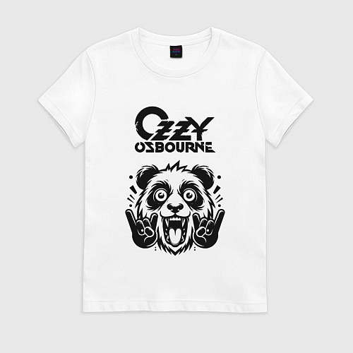 Женская футболка Ozzy Osbourne - rock panda / Белый – фото 1