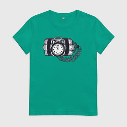 Женская футболка Динамит с будильником