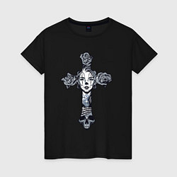Футболка хлопковая женская Woman cross, цвет: черный