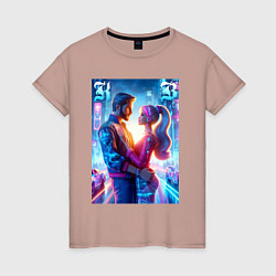 Женская футболка Любовь Барби и Кена - нейросеть